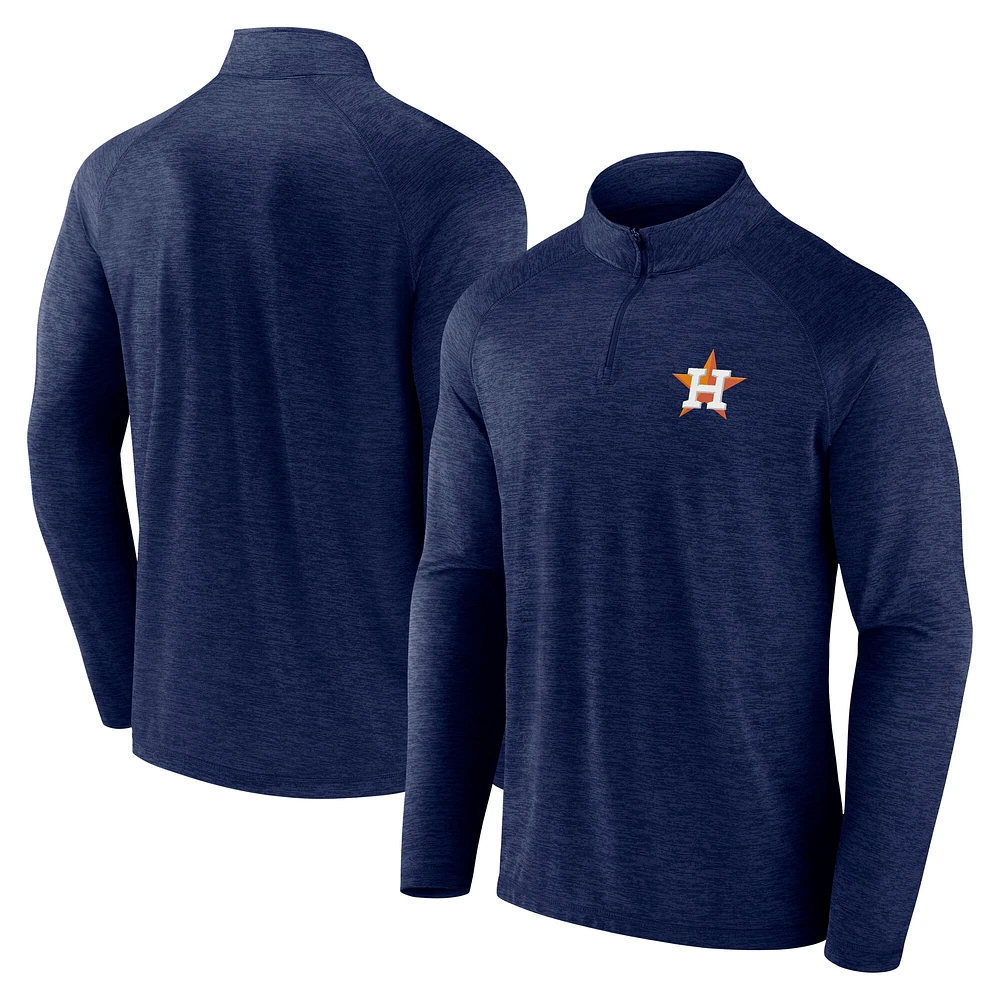 Men's Fanatics Navy Houston Astros Head-to-Head Raglan Quarter-Zip Jacket