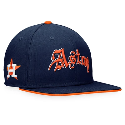 Fanatics Navy Houston Astros Iconic Old English pour hommes - Casquette Snapback