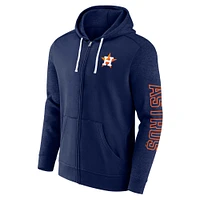 Sweat à capuche léger entièrement zippé Fanatics pour hommes, bleu marine, Houston Astros Offensive Line Up