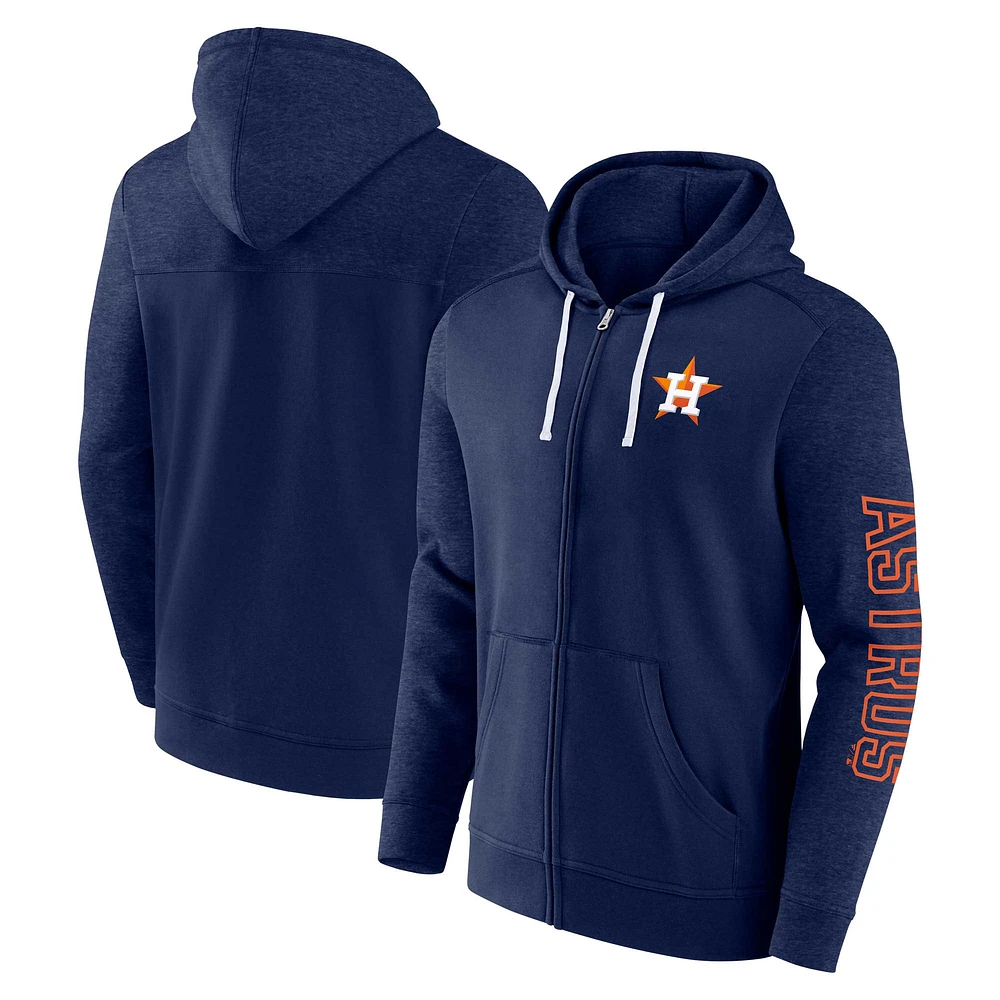 Men's Fanatics Navy Houston Astros Offensive Line Up Lightweight Full-Zip Hoodie