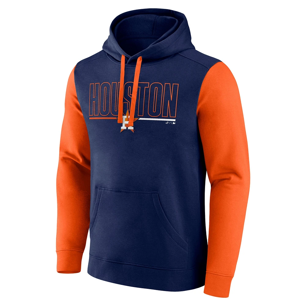 Sweat à capuche en polaire Outline pour homme Fanatics Navy Houston Astros