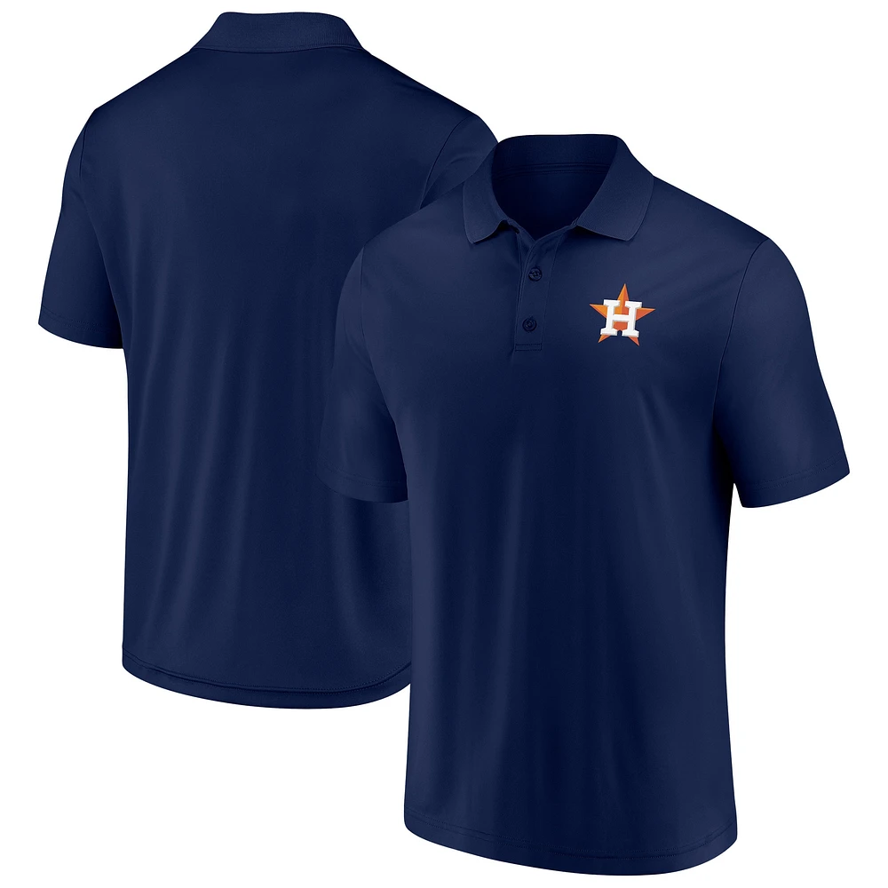 Polo Fanatics bleu marine avec logo principal des Astros de Houston pour hommes