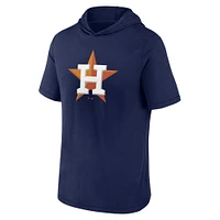 Men's Fanatics Navy Houston Astros Short Sleeve Hoodie T-Shirt