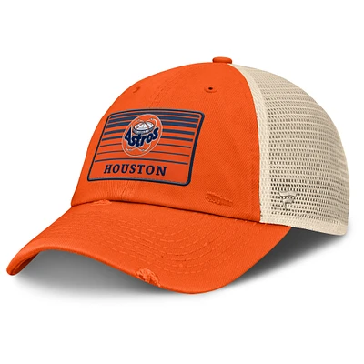 Men's Fanatics  Orange/Natural Houston Astros Cooperstown Collection Eastbound Mesh Adjustable Hat
