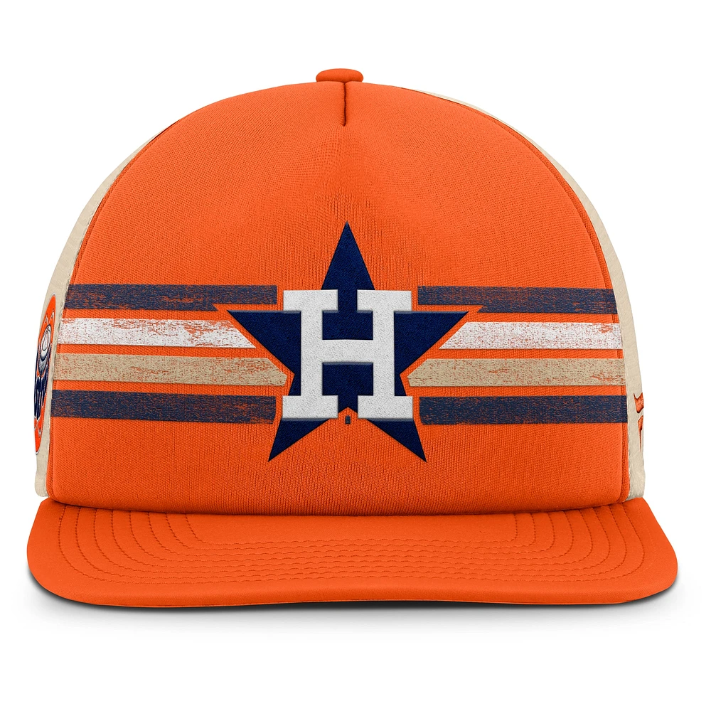 Men's Fanatics Orange/Natural Houston Astros Cooperstown Collection Powers Snapback Hat