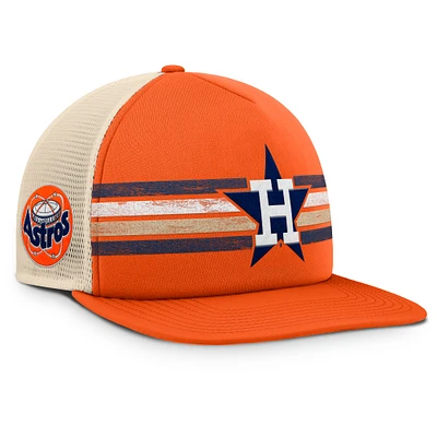 Men's Fanatics Orange/Natural Houston Astros Cooperstown Collection Powers Snapback Hat