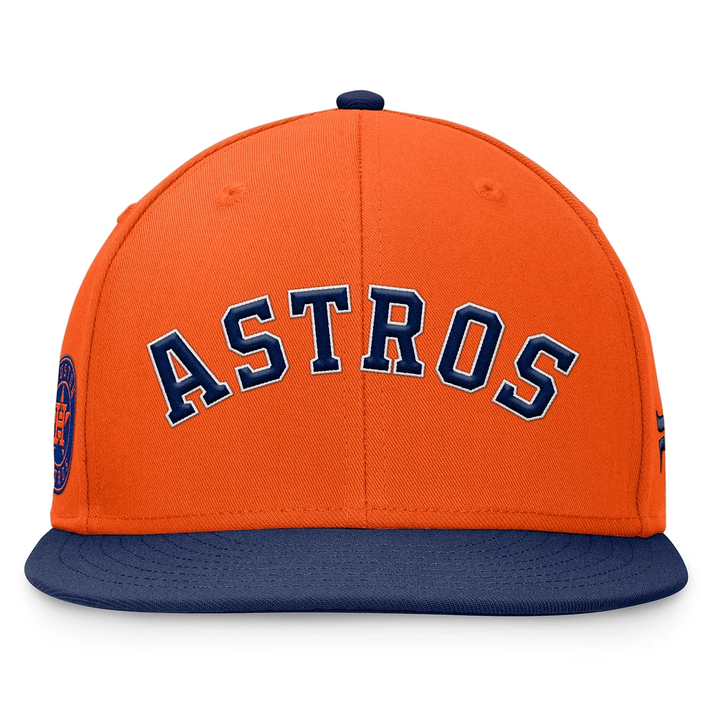 Men's Fanatics Orange/Navy Houston Astros Fundamental Two-Tone Fitted Hat