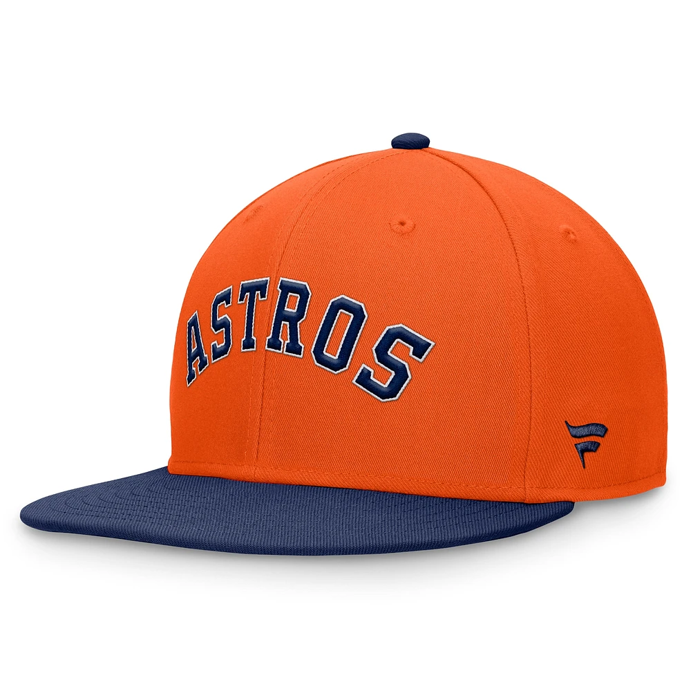 Men's Fanatics Orange/Navy Houston Astros Fundamental Two-Tone Fitted Hat