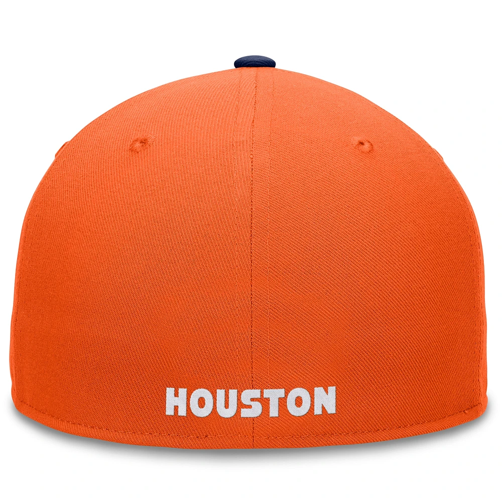 Men's Fanatics Orange/Navy Houston Astros Fundamental Two-Tone Fitted Hat