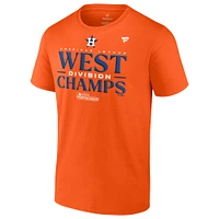 T-shirt orange Fanatics pour hommes Astros de Houston 2023 AL West Division Champions Big & Tall Locker Room