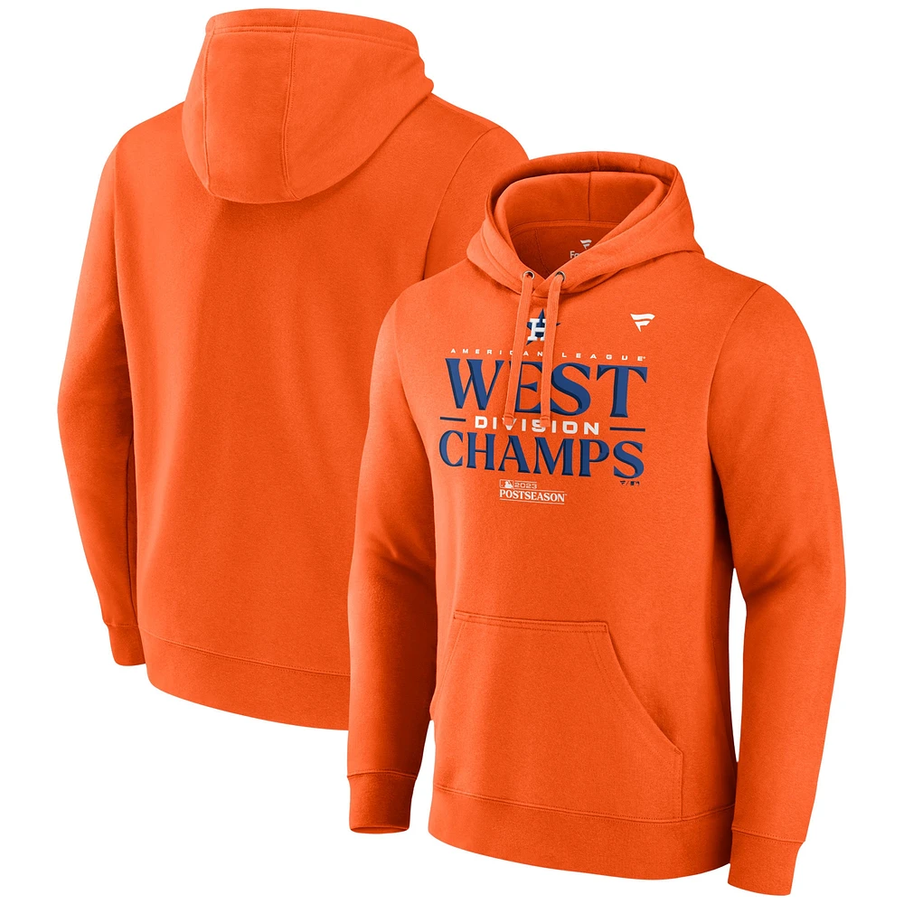 Sweat à capuche orange Fanatics pour hommes Astros de Houston 2023 AL West Division Champions Locker Room