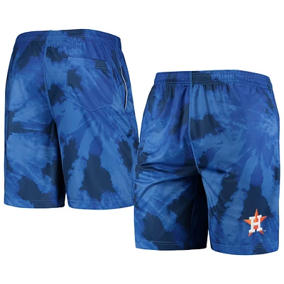 Short d'entraînement tie-dye FOCO Houston Astros bleu marine pour homme