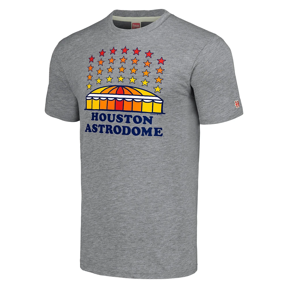 T-shirt triple mélange Hyper Local Astros Astrodome Stars Homage Grey pour homme