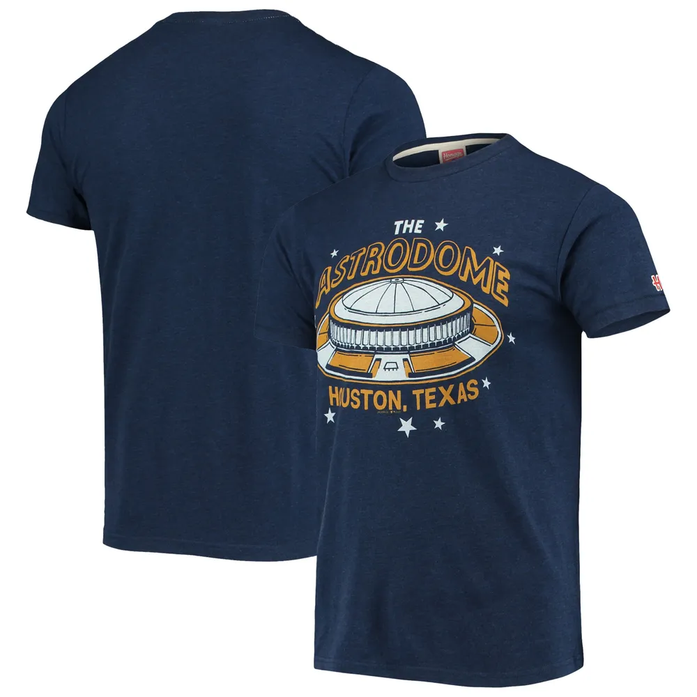 Men's Houston Astros Homage Navy Astrodome Tri-Blend T-Shirt