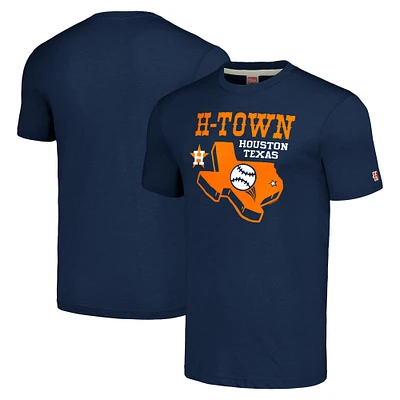 Homage Navy Houston Astros H-Town Texas Hyper Local Tri-Blend T-Shirt Homme