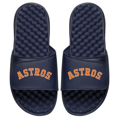 Houston Astros ISlide Personalized Wordmark Logo Slide Sandals - Navy