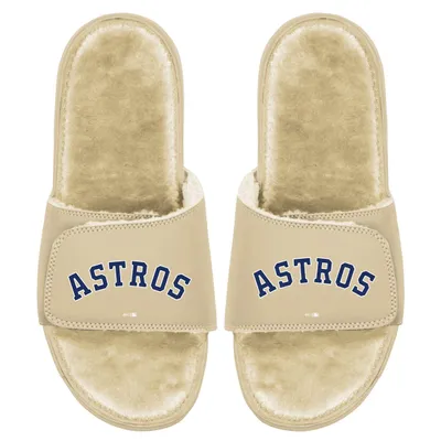 Houston Astros ISlide Dune Faux Fur Slide Sandals - Tan