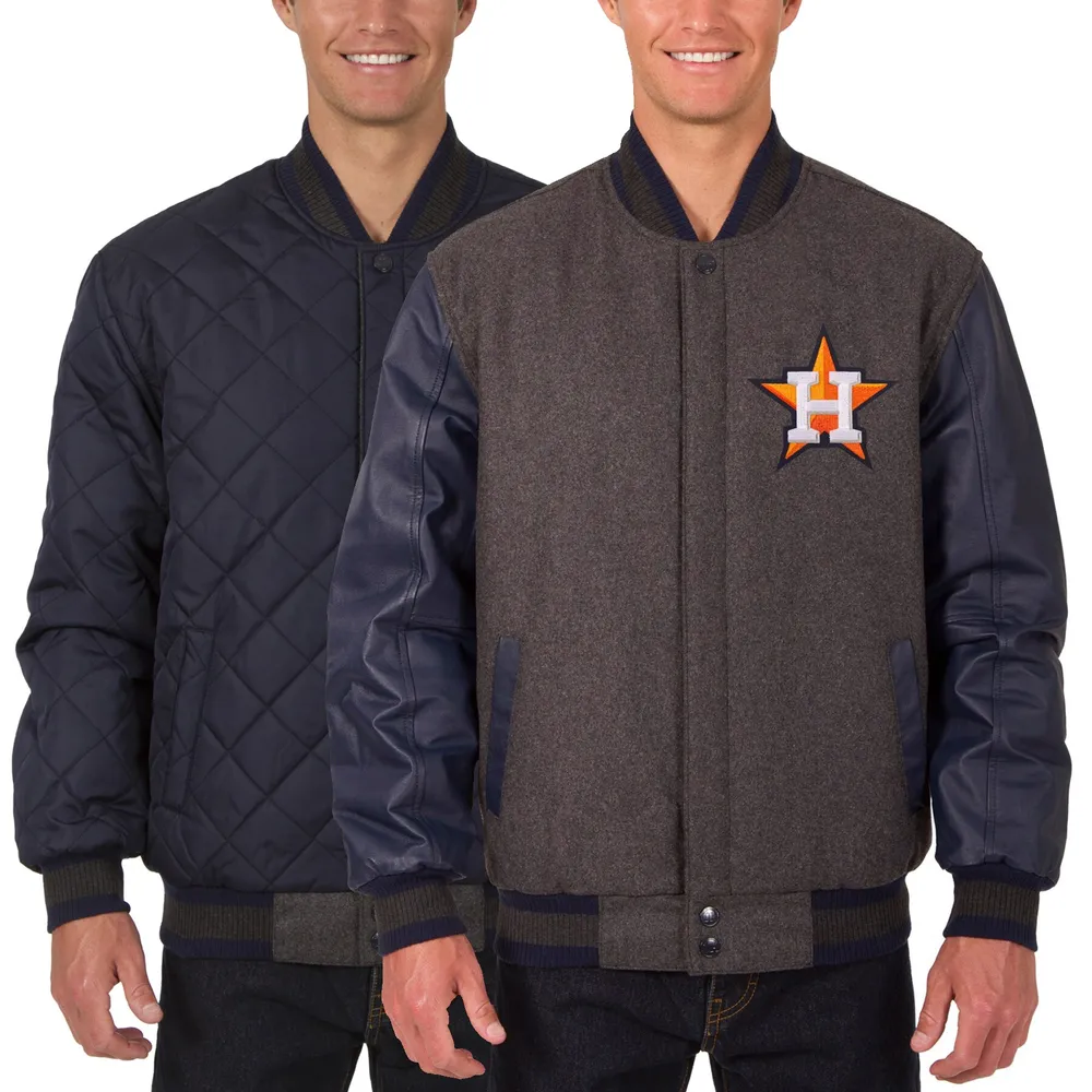 Washington Nationals JH Design Embroidered Logo Reversible Wool Full-Snap Jacket - Black