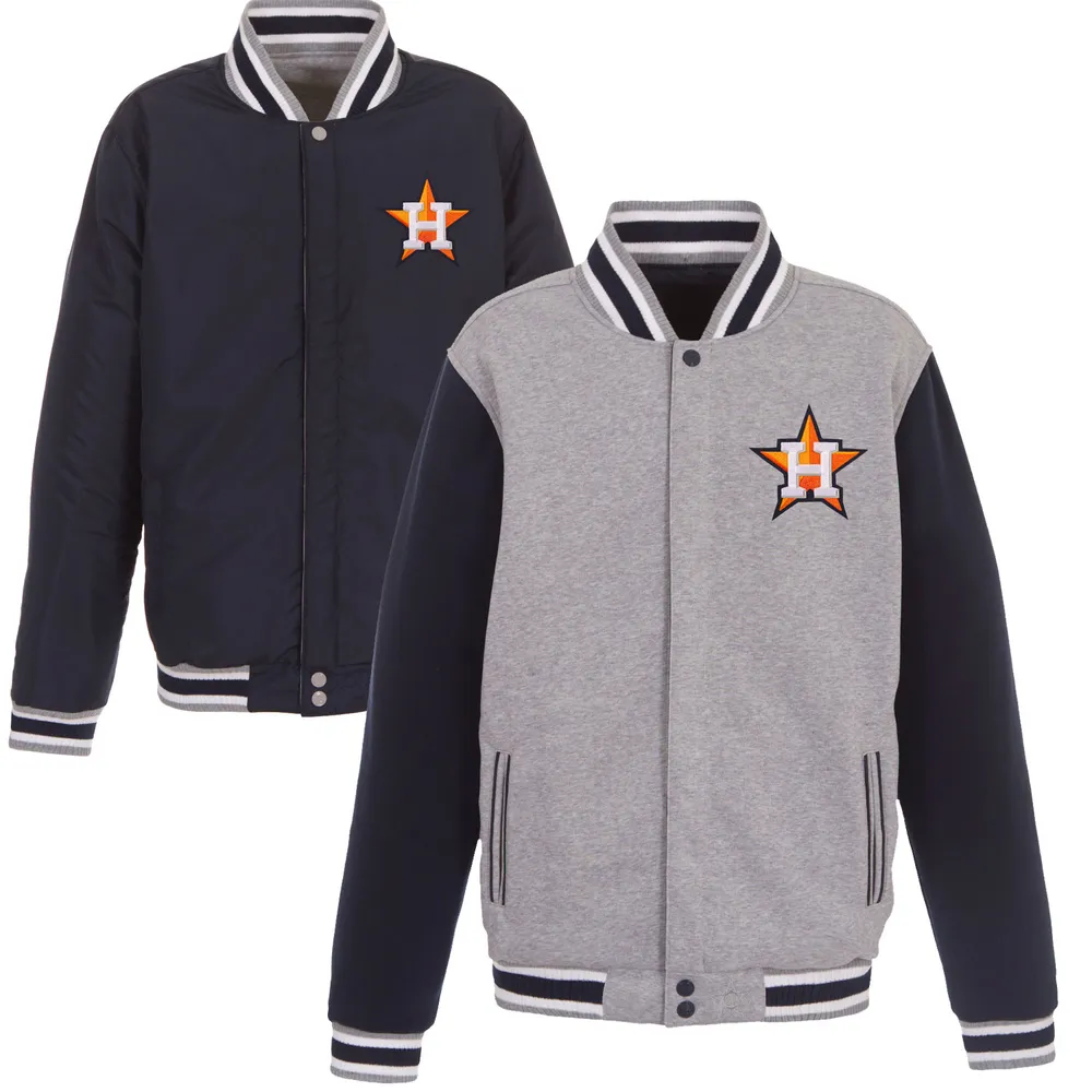 Men's JH Design Navy/White Houston Astros Reversible Full-Snap