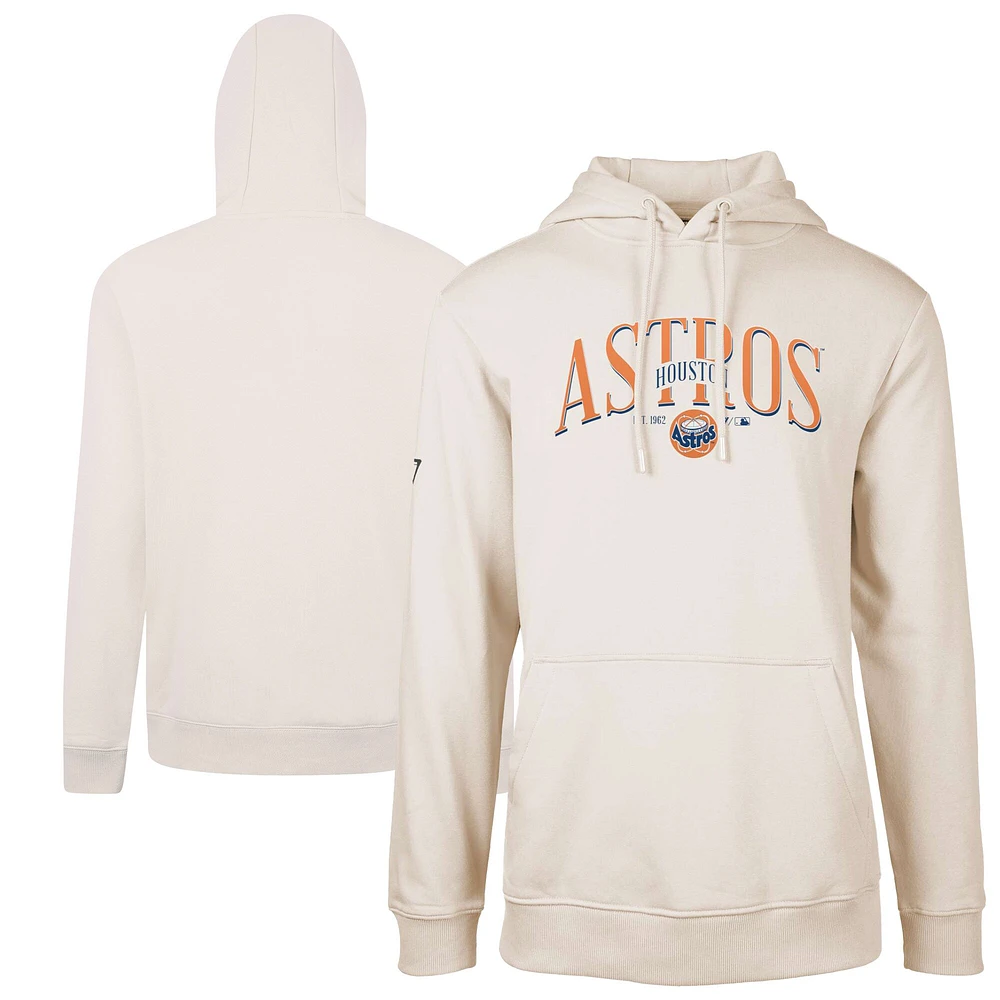Sweat à capuche rétro pour homme de la collection Cooperstown Podium Houston Astros couleur crème Levelwear