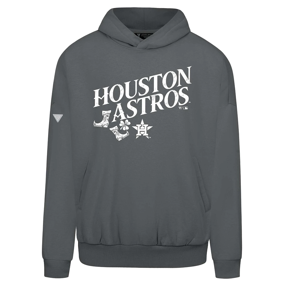 Men's Levelwear  Gray Houston Astros St. Patrick's Day Pullover Hoodie