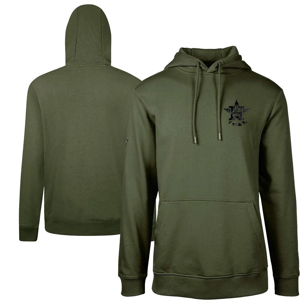Men's Levelwear  Green Houston Astros Podium Digital Camo Pullover Hoodie