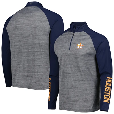 Haut à quart de zip raglan Levelwear Houston Astros Vandal pour hommes, gris chiné