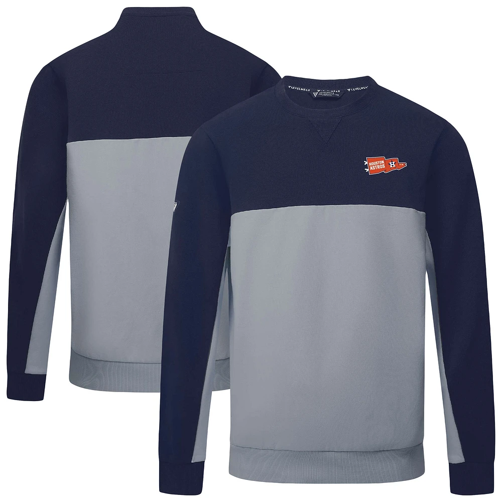 Men's Levelwear Navy/Gray Houston Astros Legacy Rafters Pullover Sweatshirt