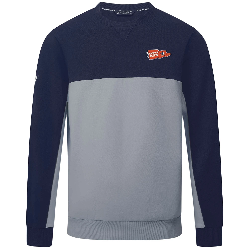Men's Levelwear Navy/Gray Houston Astros Legacy Rafters Pullover Sweatshirt