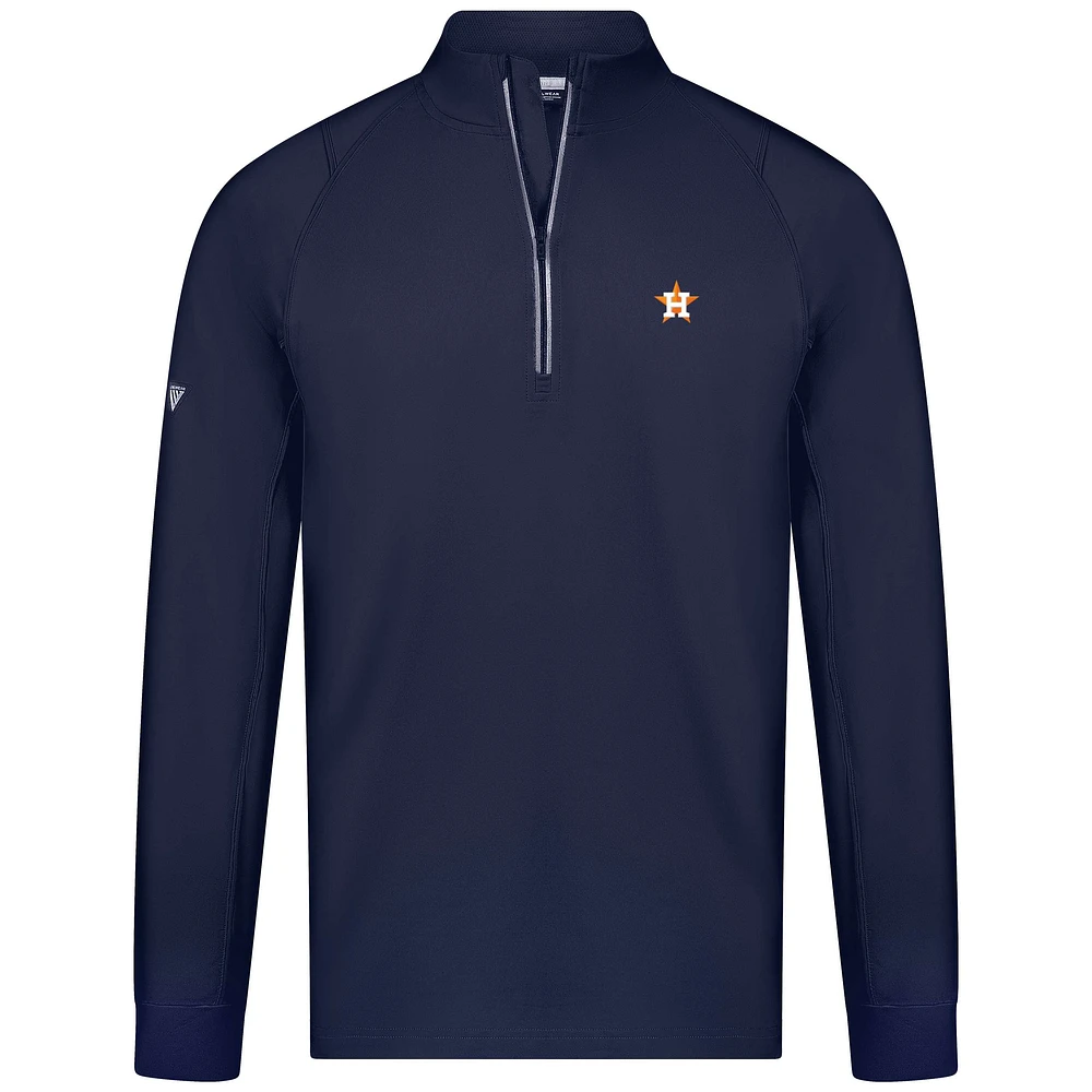 Men's Levelwear Navy Houston Astros Theory Insignia 2.0 Quarter-Zip Pullover Top