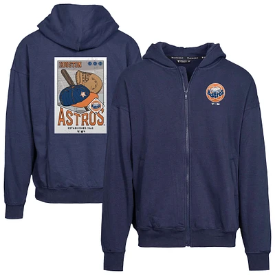 Men's Levelwear  Navy Houston Astros Uphill City Core Logo Full-Zip Hoodie