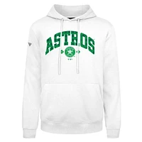 Men's Levelwear  White Houston Astros St. Patrick's Day Podium Plaid Pullover Hoodie