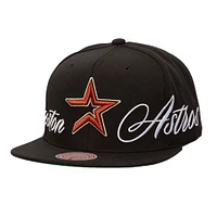 Men's Mitchell & Ness Black Houston Astros Just Don x MLB Lux Script Snapback Hat