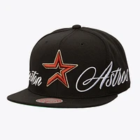 Men's Mitchell & Ness Black Houston Astros Just Don x MLB Lux Script Snapback Hat