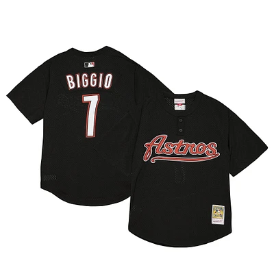 Mitchell & Ness Craig Biggio Black Houston Astros Cooperstown Collection Maillot d'entraînement au bâton authentique pour homme