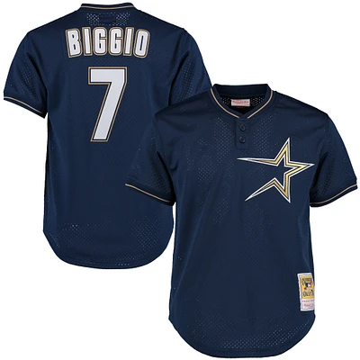 Maillot d'entraînement au bâton Mitchell & Ness Craig Biggio bleu marine Houston Astros Cooperstown Collection pour homme