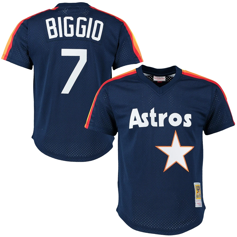 Men's Mitchell & Ness Craig Biggio Navy Houston Astros Cooperstown Mesh Batting Practice Jersey