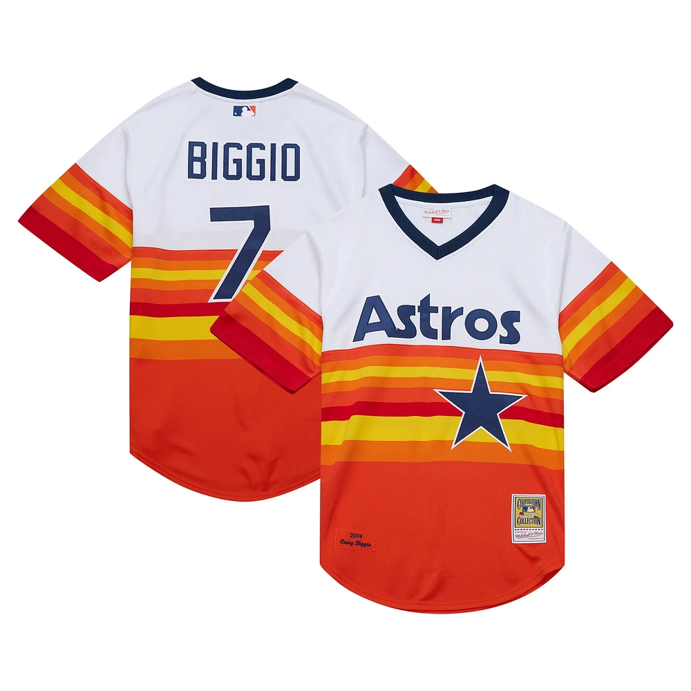 Men's Mitchell & Ness Craig Biggio White Houston Astros 2004 Cooperstown Collection Authentic Throwback Jersey