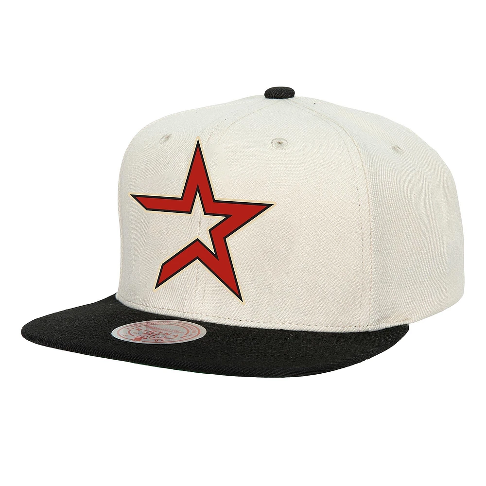 Casquette snapback basique Mitchell & Ness crème Houston Astros Cooperstown Collection pour homme