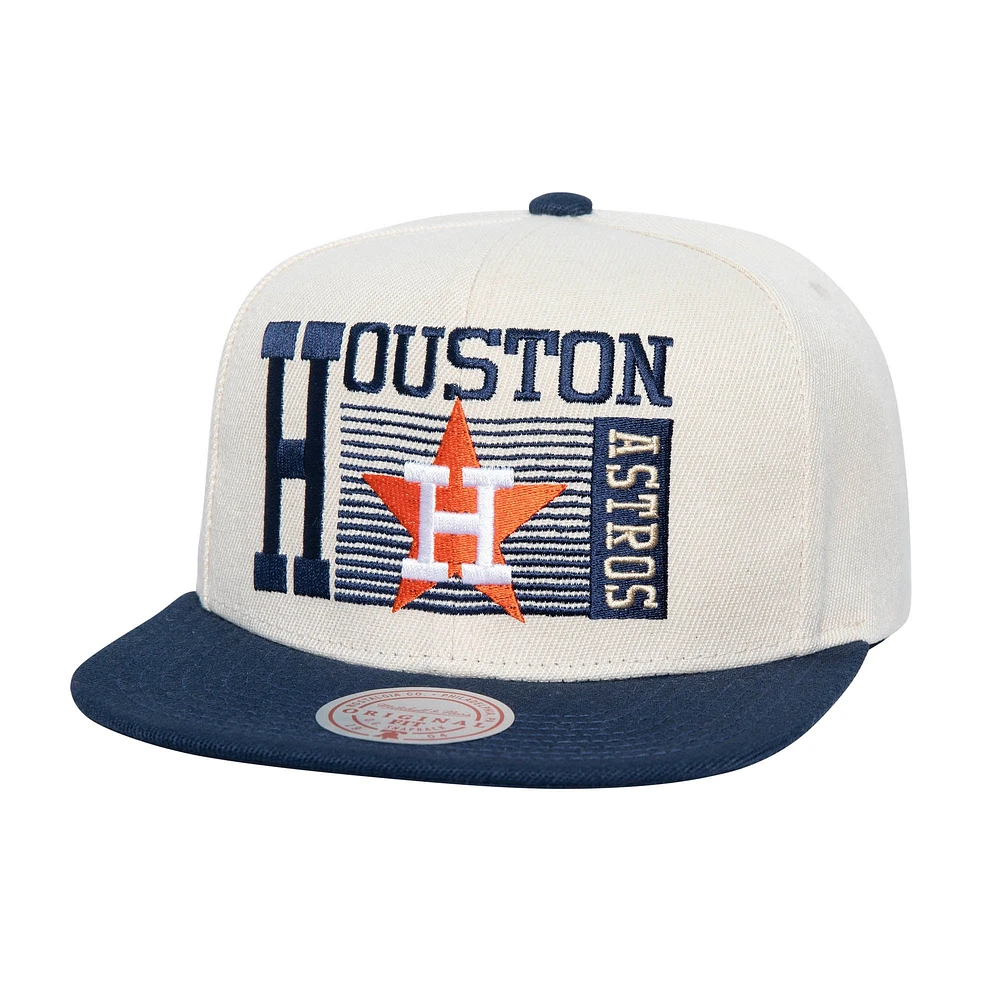 Men's Mitchell & Ness Cream Houston Astros Cooperstown Collection Speed Zone Snapback Hat