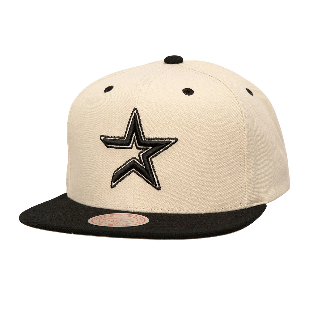 Casquette snapback Houston Astros de couleur crème Mitchell & Ness pour homme