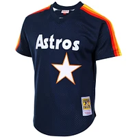 Maillot d'entraînement au bâton en maille Mitchell & Ness Jeff Bagwell pour hommes, bleu marine, Houston Astros Cooperstown