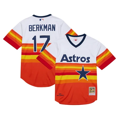 Maillot de retour authentique la collection Cooperstown 2004 des Astros Houston blanc Mitchell & Ness Lance Berkman pour hommes