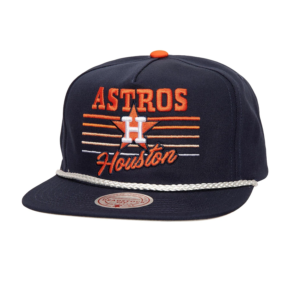 Casquette Snapback Deadstock pour hommes, Mitchell & Ness, Houston Astros Radiant Lines, bleu marine