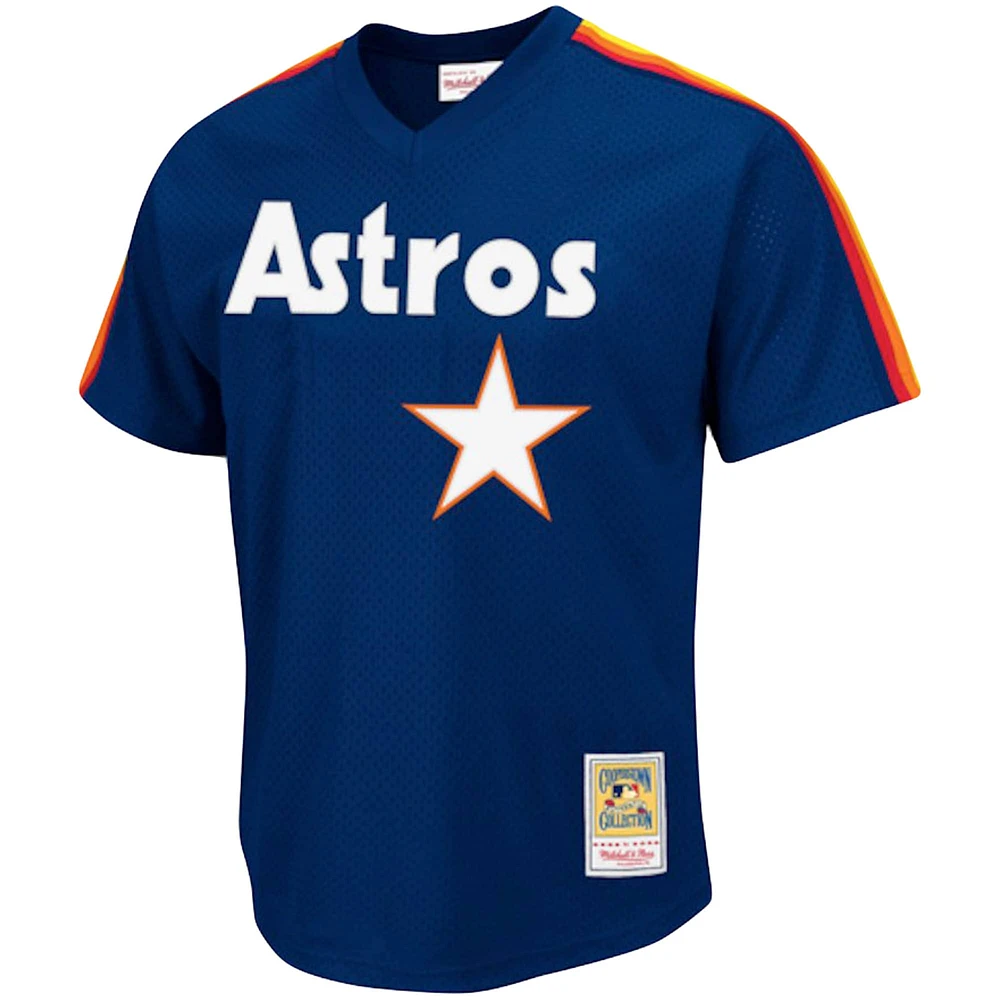 Men's Mitchell & Ness Nolan Ryan Navy Houston Astros Cooperstown Collection Big Tall Mesh Batting Practice Jersey