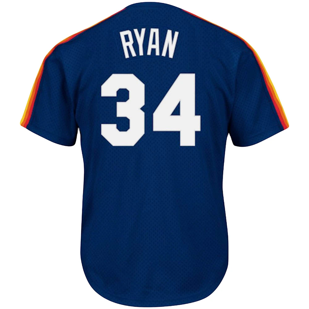 Men's Mitchell & Ness Nolan Ryan Navy Houston Astros Cooperstown Collection Big Tall Mesh Batting Practice Jersey