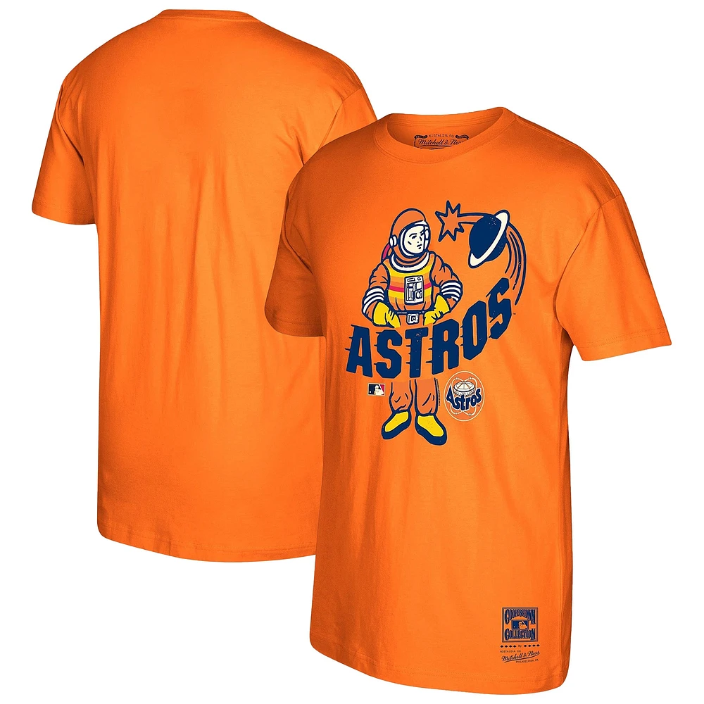 T-shirt orange Astro-Naught de Mitchell & Ness pour homme des Astros Houston