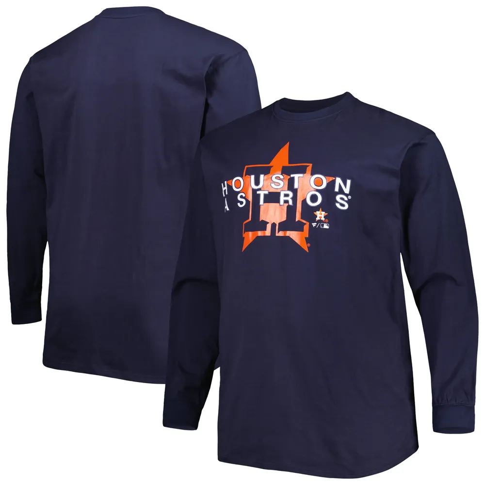 Lids Houston Astros Big & Tall Long Sleeve T-Shirt - Navy