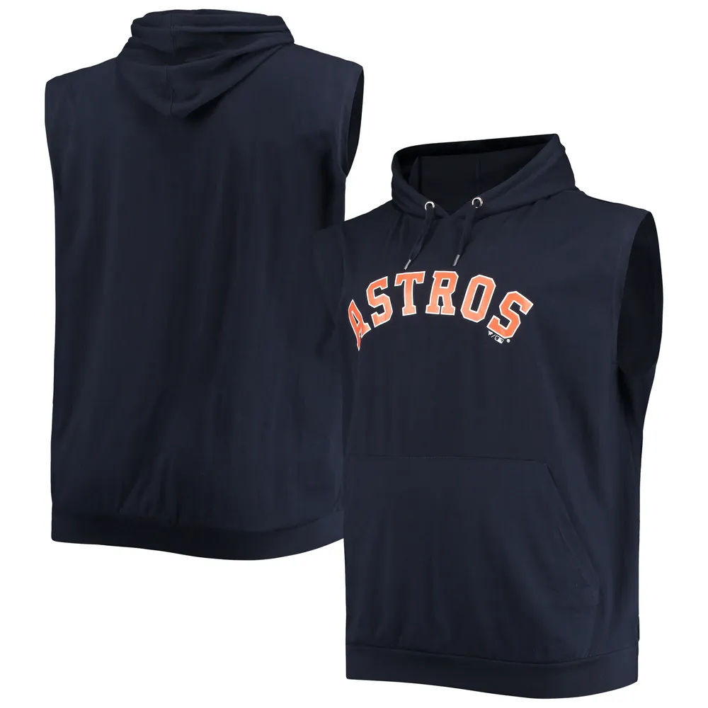 Lids Houston Astros Jersey Muscle Sleeveless Pullover Hoodie - Navy