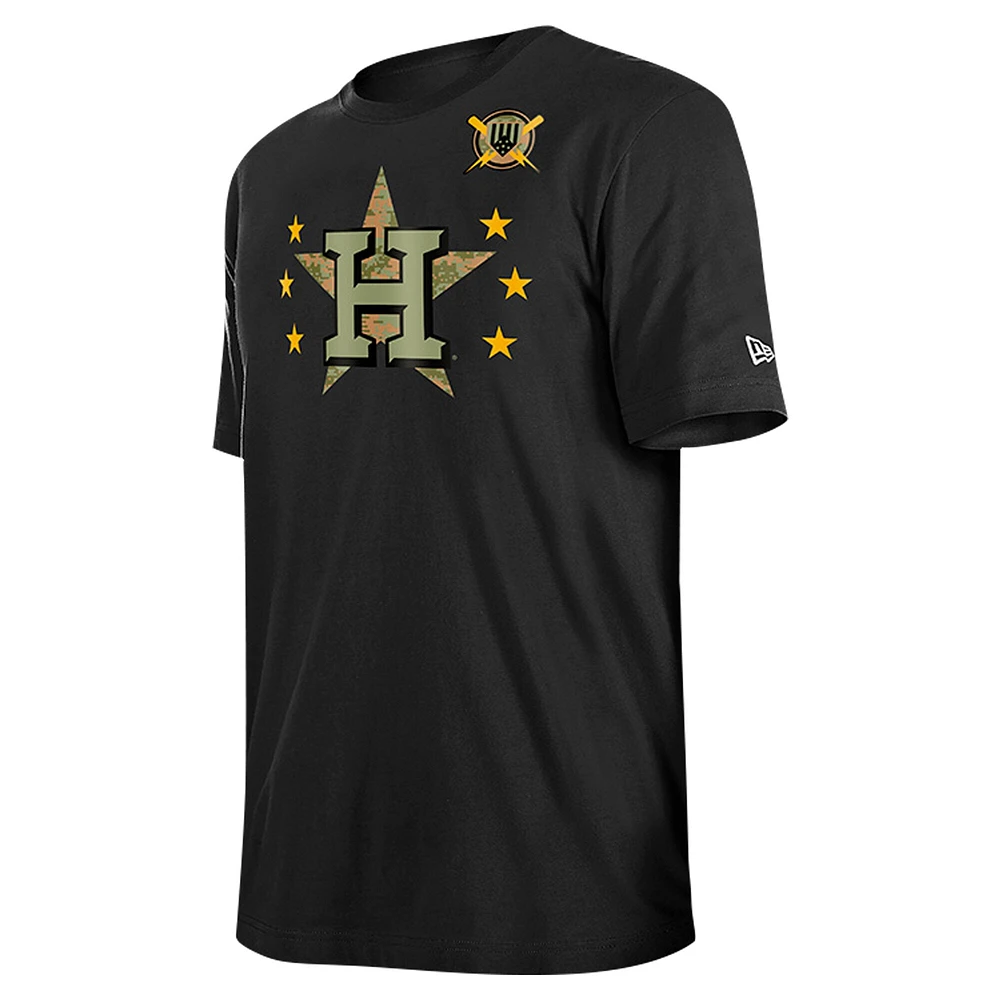 T-shirt noir New Era pour hommes des Houston Astros 2024 de la Journée forces armées